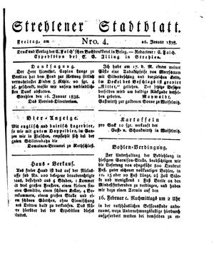 Strehlener Stadtblatt vom 26.01.1838