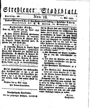 Strehlener Stadtblatt vom 11.05.1838