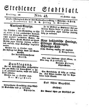 Strehlener Stadtblatt on Oct 26, 1838