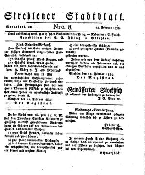 Strehlener Stadtblatt on Feb 23, 1839