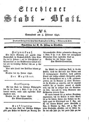 Strehlener Stadtblatt vom 05.02.1842