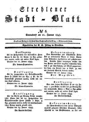 Strehlener Stadtblatt on Jan 21, 1843