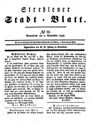 Strehlener Stadtblatt on Sep 2, 1843