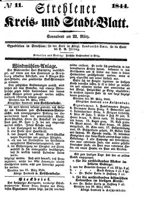 Strehlener Kreis- und Stadtblatt vom 23.03.1844