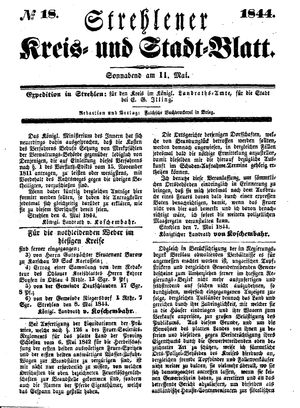 Strehlener Kreis- und Stadtblatt on May 11, 1844