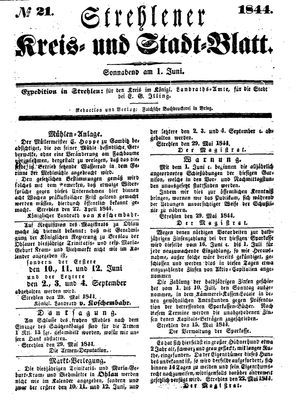 Strehlener Kreis- und Stadtblatt vom 01.06.1844