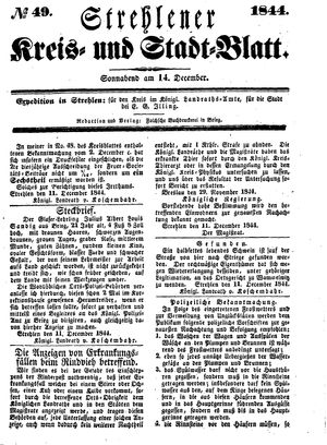 Strehlener Kreis- und Stadtblatt on Dec 14, 1844