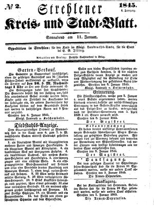 Strehlener Kreis- und Stadtblatt on Jan 11, 1845