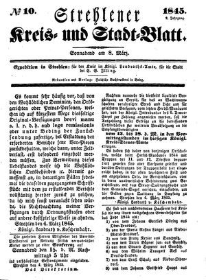 Strehlener Kreis- und Stadtblatt vom 08.03.1845