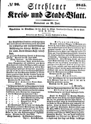Strehlener Kreis- und Stadtblatt on Jun 28, 1845