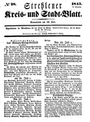 Strehlener Kreis- und Stadtblatt on Jul 12, 1845