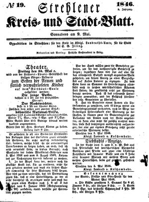 Strehlener Kreis- und Stadtblatt on May 9, 1846