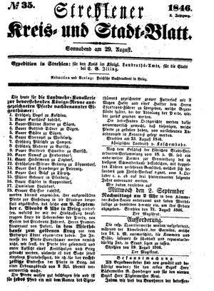 Strehlener Kreis- und Stadtblatt vom 29.08.1846