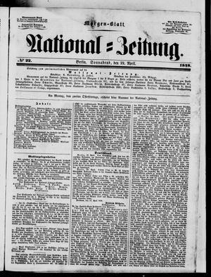 Nationalzeitung on Apr 22, 1848