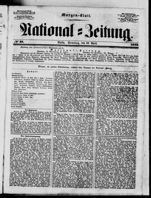 Nationalzeitung vom 23.04.1848