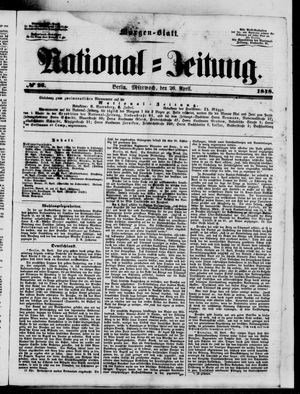 Nationalzeitung vom 26.04.1848