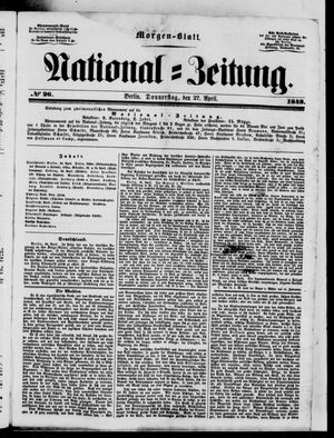 Nationalzeitung vom 27.04.1848
