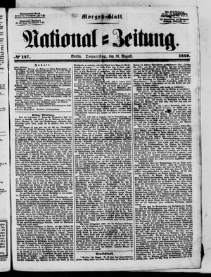 Nationalzeitung vom 31.08.1848