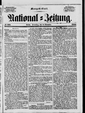 Nationalzeitung vom 14.11.1848