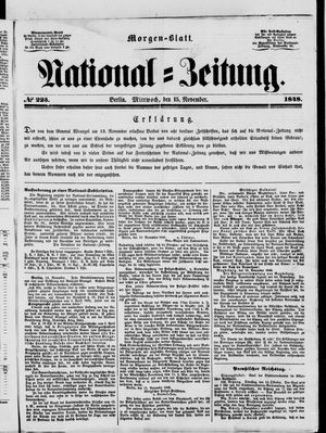 Nationalzeitung vom 15.11.1848