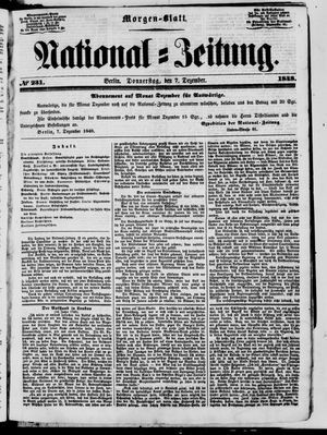 Nationalzeitung vom 07.12.1848