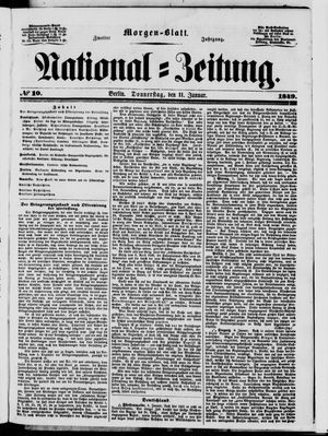 Nationalzeitung vom 11.01.1849