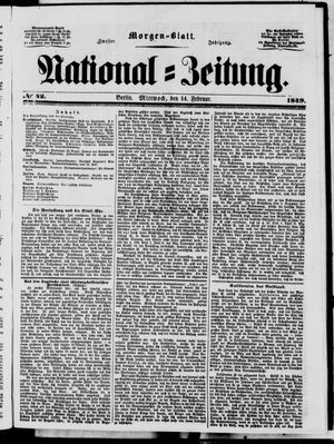 Nationalzeitung vom 14.02.1849