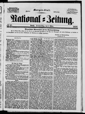 Nationalzeitung vom 01.03.1849