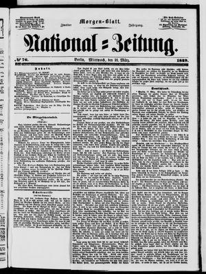 Nationalzeitung vom 21.03.1849