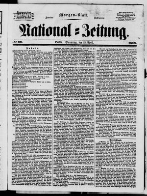 Nationalzeitung vom 15.04.1849
