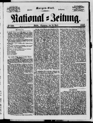 Nationalzeitung vom 22.04.1849