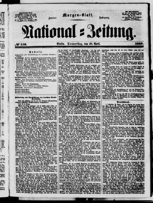 Nationalzeitung vom 26.04.1849