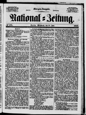 Nationalzeitung vom 27.06.1849