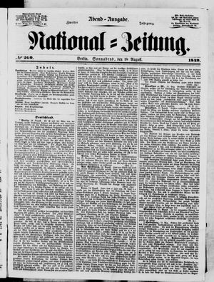 National-Zeitung vom 18.08.1849