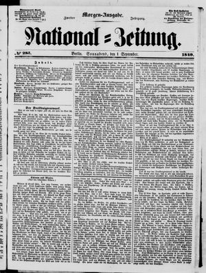 National-Zeitung vom 01.09.1849