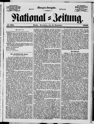National-Zeitung vom 18.09.1849