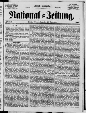 National-Zeitung vom 20.09.1849