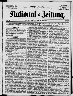 National-Zeitung vom 21.09.1849