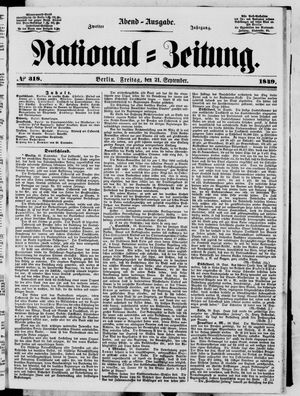 National-Zeitung vom 21.09.1849