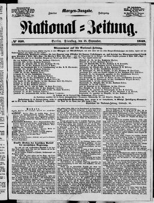 National-Zeitung vom 25.09.1849