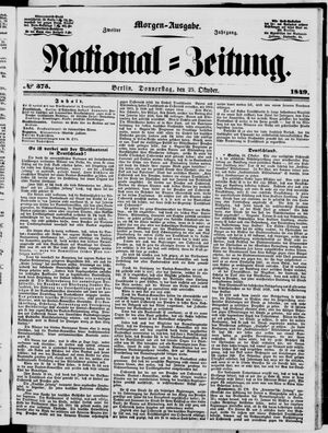National-Zeitung vom 25.10.1849