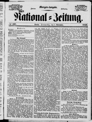 National-Zeitung vom 01.11.1849
