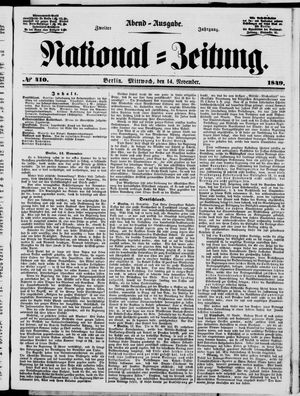 National-Zeitung vom 14.11.1849