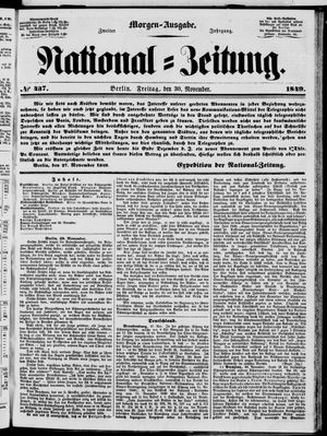 Nationalzeitung vom 30.11.1849