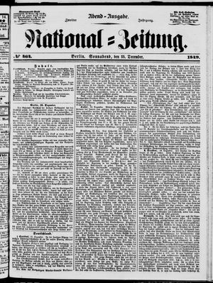 Nationalzeitung vom 15.12.1849