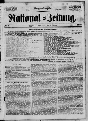 Nationalzeitung vom 03.01.1850