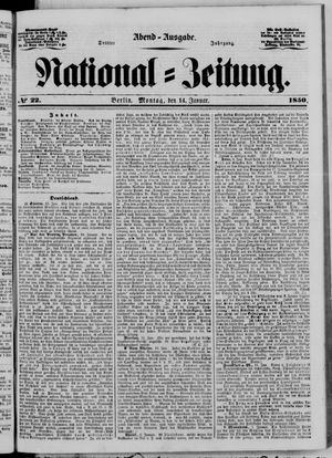 Nationalzeitung vom 14.01.1850