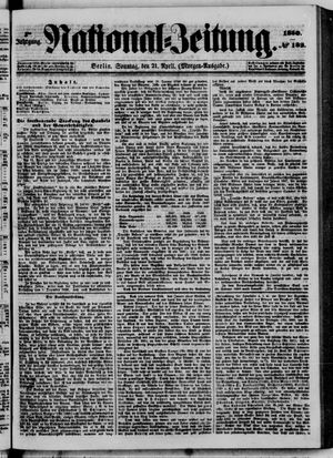 Nationalzeitung vom 21.04.1850