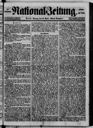 Nationalzeitung vom 29.04.1850