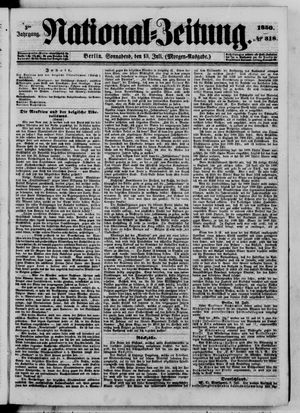 Nationalzeitung vom 13.07.1850